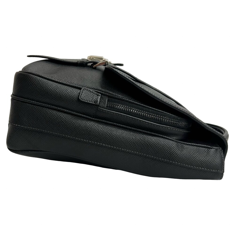 PRADA Black Leather Saffiano Shoulder Bag - Picture 6 of 10